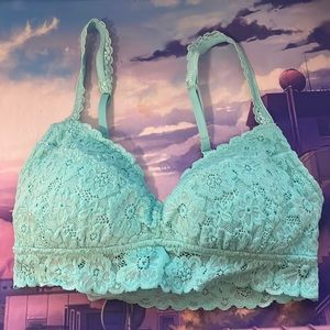 Lacy Aqua/Teal Aerie Padded Bralette in XS